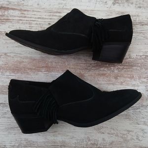 Sam Edelman Black Circus Fringe Suede Ankle Boots